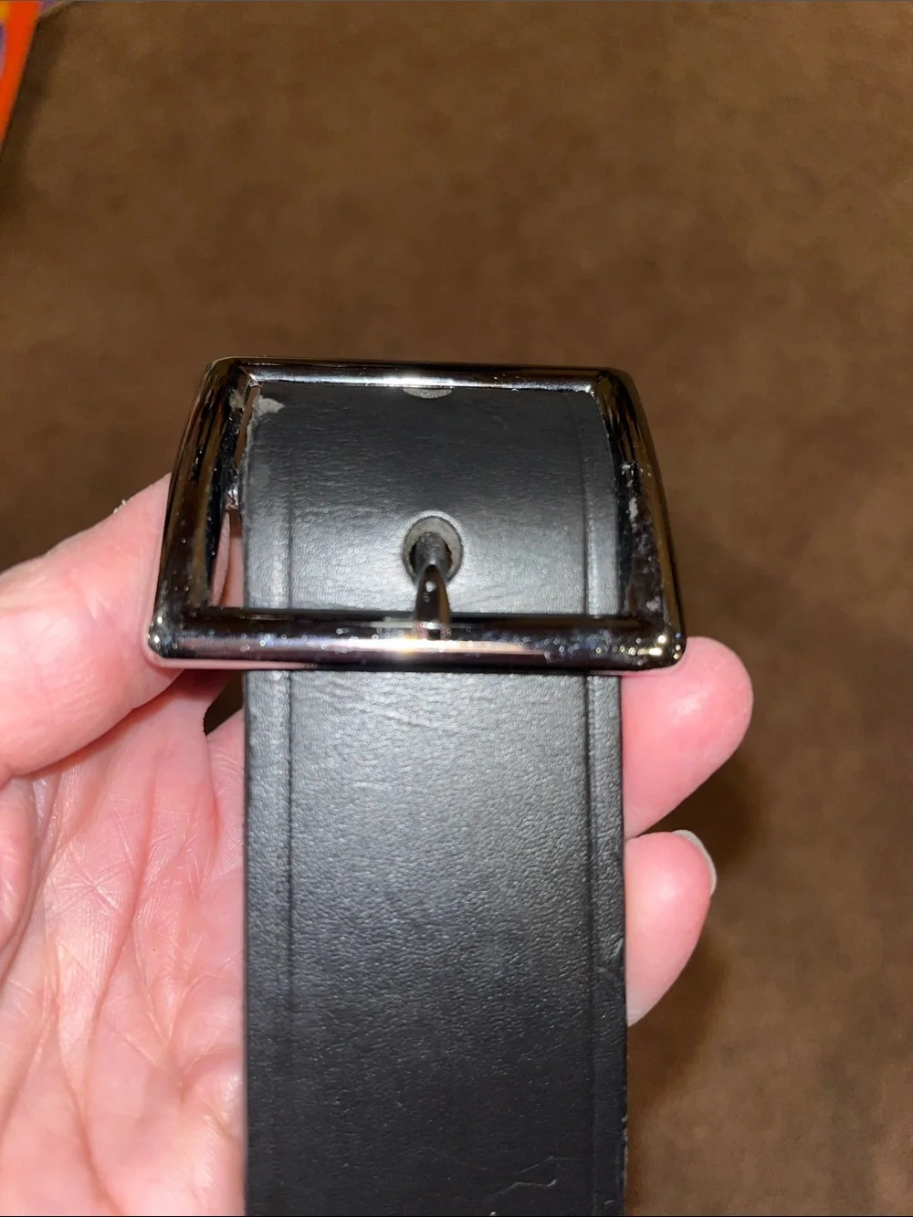 Boston Leather Men's Classic Black Belt with Silver Buckle size 54